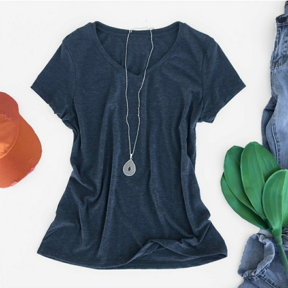 Bella Canvas Blue Scoop Neck Shirt | XL